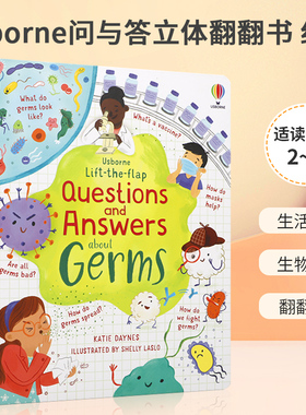 英文原版 Lift-the-Flap Questions and Answers about Germs  Usborne问与答立体翻翻书 细菌 2-6岁宝宝儿童启蒙益智纸板书