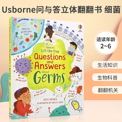 英文原版 Lift-the-Flap Questions and Answers about Germs  Usborne问与答立体翻翻书 细菌 2-6岁宝宝儿童启蒙益智纸板书