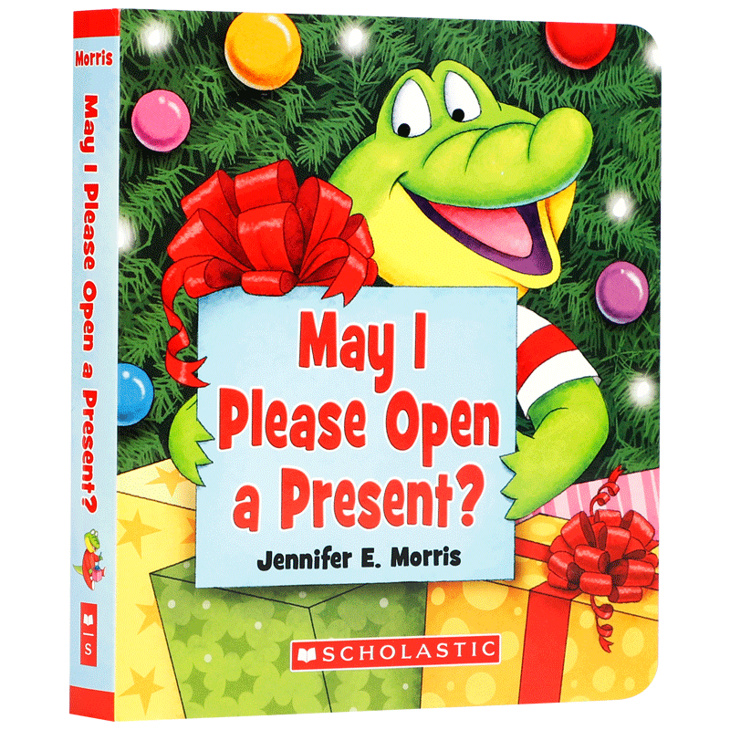 英文原版 May I Please Open a Present?我可以打开礼物吗 英语启蒙认知绘本纸板书Christmas圣诞节庆绘本have a cookie姐妹篇