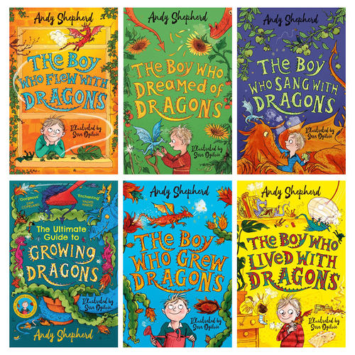 英文原版 The Boy Who Grew Dragons 养龙的男孩 系列6本 Andy Shepherd作者 桥梁插画魔幻冒险平装绘本 8-12岁