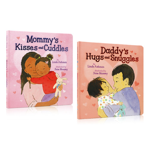 甜蜜温馨亲子 系列2本Mommy's Kisses and Cuddles/Daddy's Hugs and Snuggles2-6岁儿童亲子共读温馨亲 韵律文字精装绘本