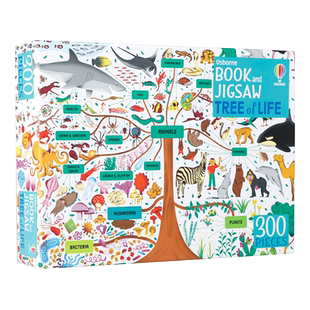 Usborne拼图游戏系列英文原版绘本Book and Jigsaws:The Tree of Life生命之树拼图游戏书  附300张拼图幼儿生物百科趣味早教益智