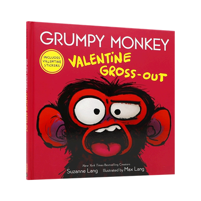 英文原版 Grumpy Monkey Valentine Gross-Out 含贴纸  暴躁猴 恶心的情人节 幼儿情绪控制 4-8岁儿童宝宝情绪认知贴纸书