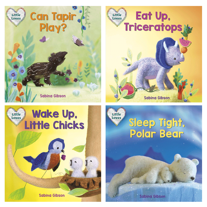 英文原版Little Loves系列4本 Chicks/Triceratops/Tapir/Polar Bear 儿童英语启蒙绘本 宝宝撕不烂纸板书 幼儿睡前童话寓言故事书