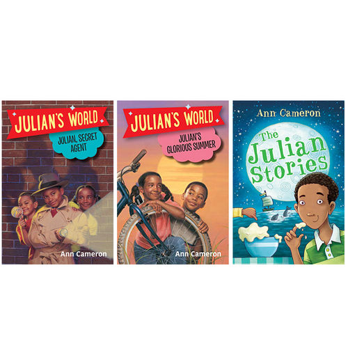 英文原版进口Julian's World 朱利安故事系列3本 6-9岁儿童英语桥梁章节漫画书 青少年中小学生英语课外阅读读物 Ann Cameron著作