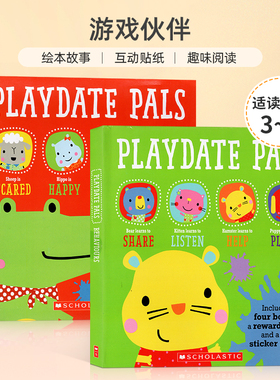英文原版 'Playdate Pals Behaviours Collection 游戏伙伴 系列2盒 8册 3-6岁宝宝儿童情绪认知儿童行为启蒙绘本盒装学乐出版