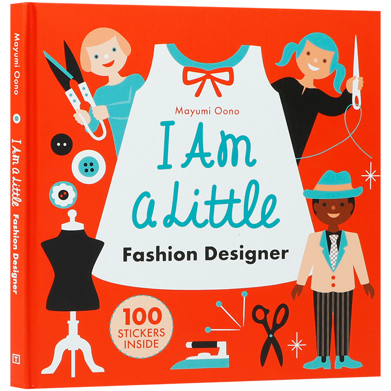 英文原版 I Am A Little Fashion Designer (Little Professionals)小小服装设计师 2-6岁儿童宝宝职业认知趣味互动贴纸书