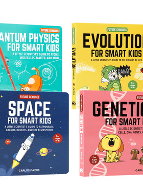 英文原版 Future Geniuses生命起源小科学家指南系列3册纸板书 低幼儿童英语启蒙认知绘本 幼儿科学知识科普绘本纸板书