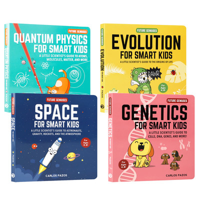 英文原版 Future Geniuses生命起源小科学家指南系列3册纸板书 低幼儿童英语启蒙认知绘本 幼儿科学知识科普绘本纸板书