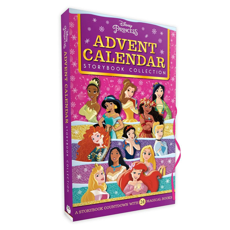 英文原版Disney Princess: Advent Calendar Storybook Collection迪士尼公主故事圣诞倒数历24个盲盒故事精装绘本4-8岁