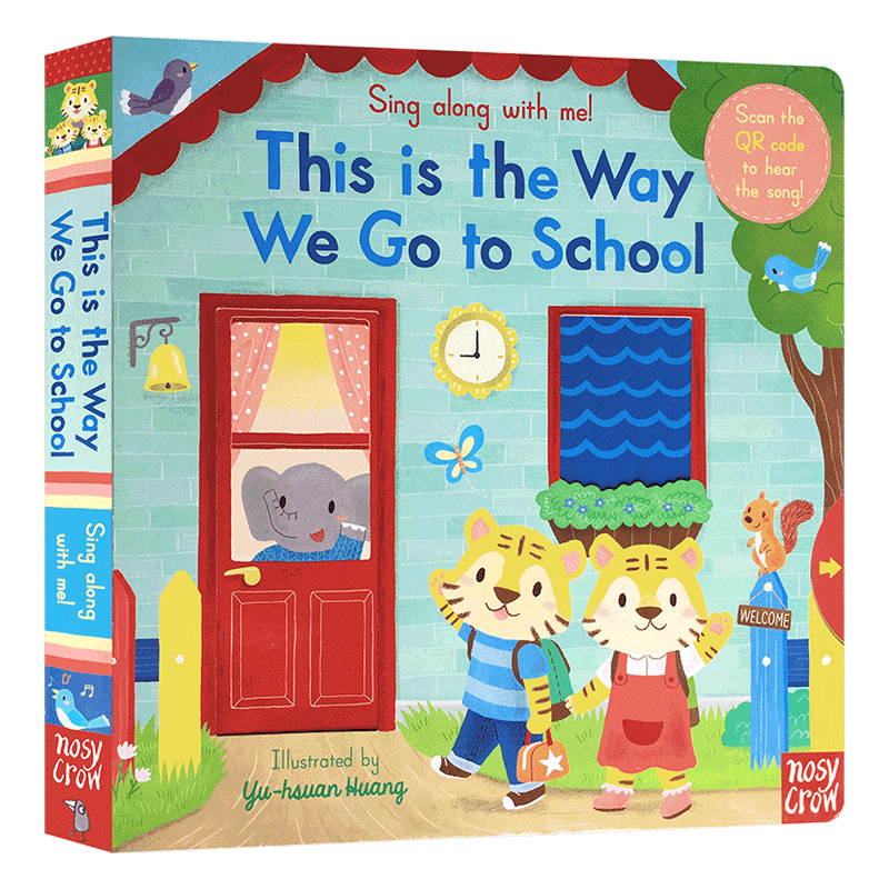 英文原版绘本Sing Along with Me系列This is the Way We Go to School去上学 幼儿启蒙童谣玩具机关操作书0-6岁