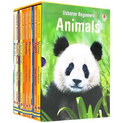 英文原版 Usborne Beginners Animals 动物世界10册盒装套装 儿童趣味知识动物百科科普书籍 初学者