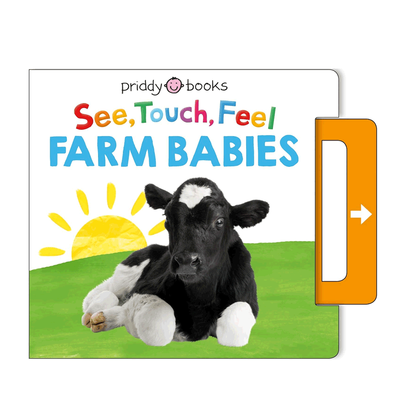 触觉视觉嗅觉:农场宝宝See, Touch, Feel: Farm Babies: A noisy pull-tab book0-2岁低幼儿童启蒙认知触觉感官发育触摸标签书