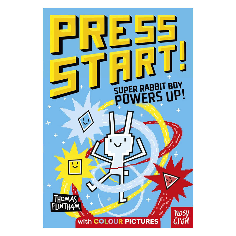 预售英文原版 Press Start! #2:  Super Rabbit Boy Powers Up! 方块兔2：按下“开始”键！ 冒险故事章节书 全彩初章搞笑冒险 8岁