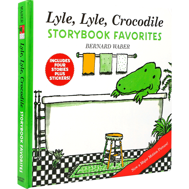 英文原版 4个故事合集 Lyle, Lyle, Crocodile Storybook Favorites 精装 4-8岁儿童宝宝启蒙益智 互动贴纸书绘进口正版