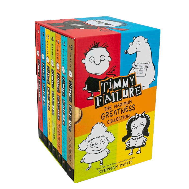 预售囧侦探提米盒装1-7册Timmy Failure: The Maximum Greatness Collection 1-7 10-14岁儿童启蒙侦探推理平装桥梁/章节书