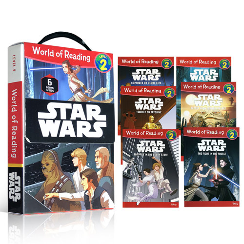 英文原版 迪士尼星球大战World of Reading Star Wars Boxed Set: Level 2 盒装6册 儿童分级阅读图画故事绘本 男生喜爱 4-8岁