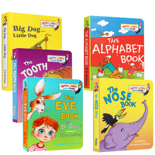 Dr Seuss苏斯博士5册The Alphabet Book/The Eye Book/The Tooth Book/the nosebook/Big Little Dog低幼适龄版启蒙英文纸板廖彩杏
