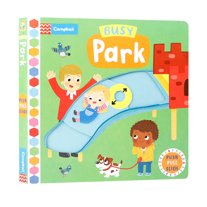 英文原版Busy Book系列Park繁忙忙碌的公园宝宝启蒙认知手指机关推拉书绘本好习惯养成Fire Station/zoo/Swimming机场Airport pets