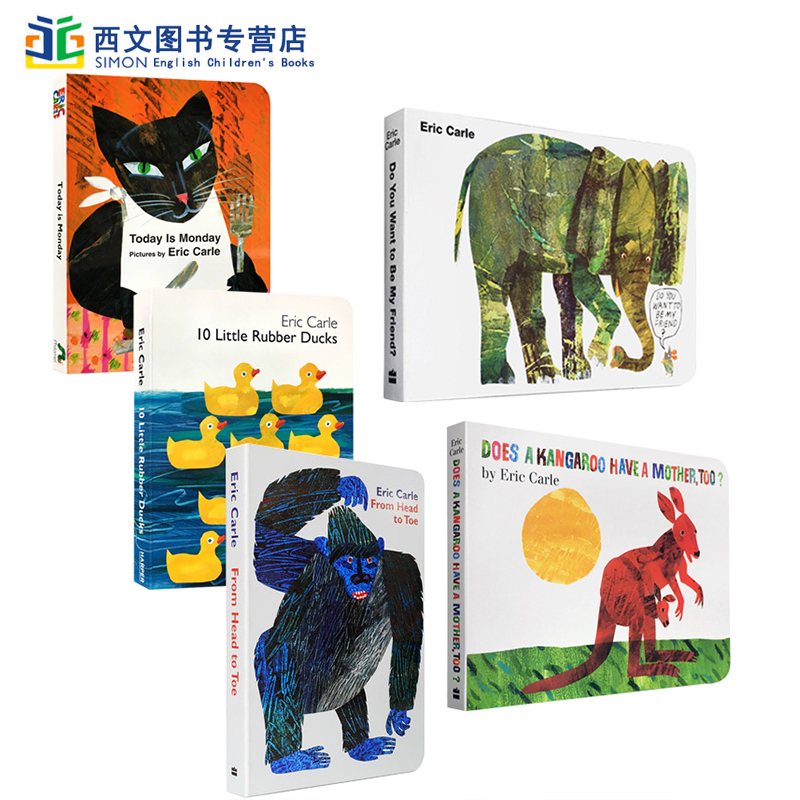 Ó¢ÎÄÔ°æToday Is Monday /10 Little Rubber Ducks/from head to toeÁβÊÐÓÊéµ¥°¬È𿨶ûeric carle¾µäÆôÃÉÖ½°åÊéÌ××°5±¾ËÍÒôƵ