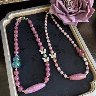 vintage 凤眼搭配葫芦时尚甜美 琉璃珠搭配乐子珠项链