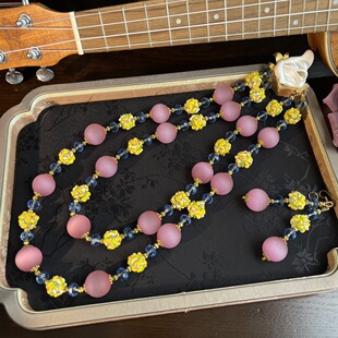 vintage重工拒马河穆拉诺双层款时尚百搭项链搭配同款耳钉