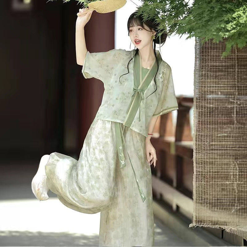 正品原创小萝莉新中式唐背子套装