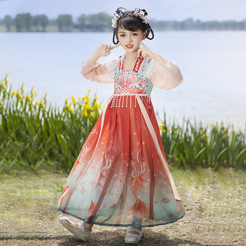 汉服女童夏款儿童古风古装唐装