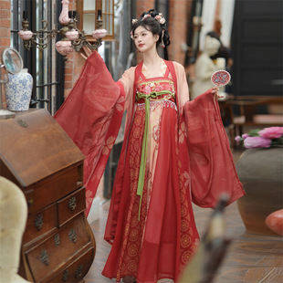 原创诃子裙汉服女2025新款夏季唐制改良大袖衫刺绣柯子裙仙气