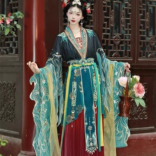 正版原创汉服女2026新款神仙服南北朝重工绣花大袖襦褶裙仙气套装