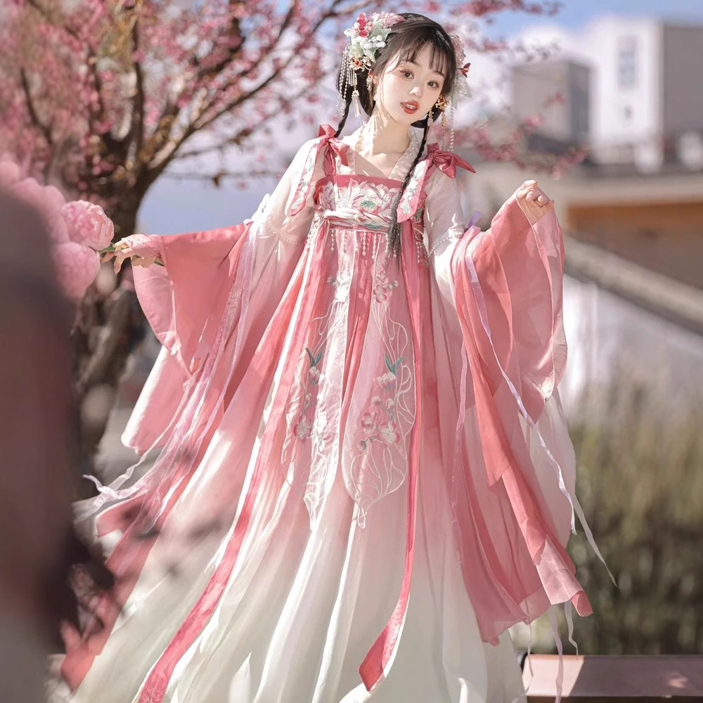 原创汉服女齐胸襦裙日常款套装