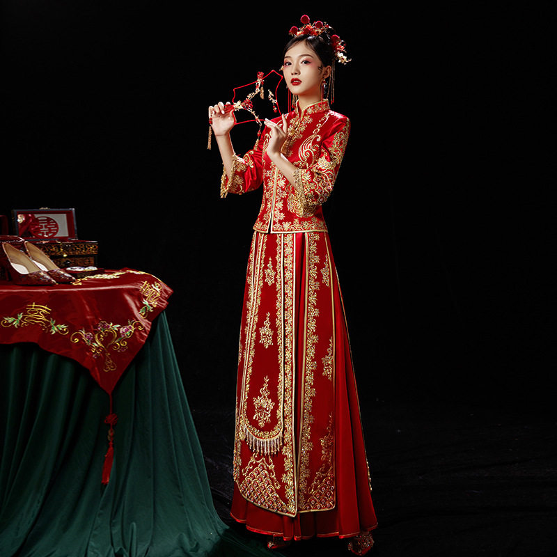 婚纱礼服2026秋冬新款秀禾服新娘中式结婚敬酒服嫁衣龙凤褂和服女