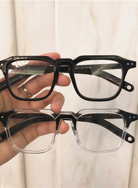 ins超火小红书同款小方框黑色粗框2020新款可配近视防蓝光眼镜架