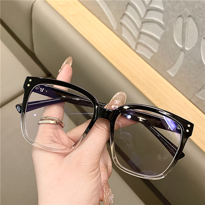 新款粗黑框显脸小配近视平光镜