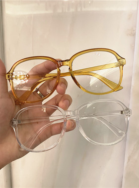 圆脸显瘦TR90倪妮同款黄绿色框眼镜雨何网红同款墨镜ins大框架女