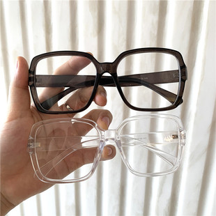 Mona同款眼镜女网红款黑框粗腿复古方框街拍素颜圆脸眼镜框近视镜