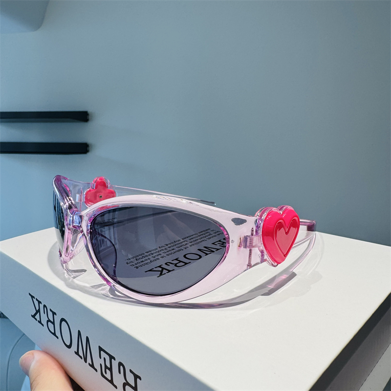 Jennie联名果冻糖果粉色骑行镜