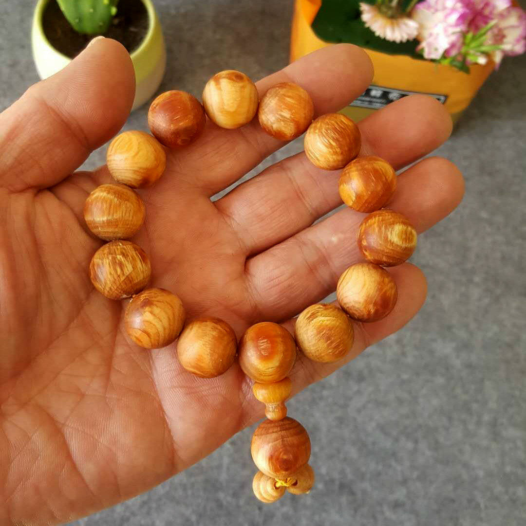 东北长白山琥珀木手串 松树明子松丁手串 佛珠念珠全透满油精品