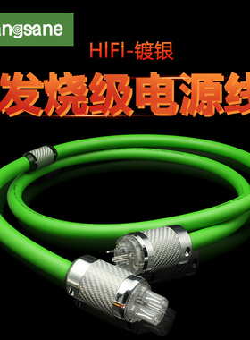 Xangsane单晶铜镀银HIFI发烧级电源线音响功放胆机美标发烧电源线