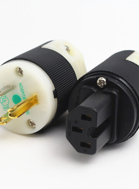 全新荷宝 HUBBELL 8215C(胡贝尔)美标音响用电源插头/插尾 一套