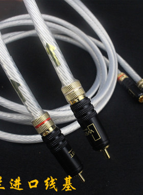荷兰进口5NOCC单晶银线基发烧音频线双RCA连接音响信号新品