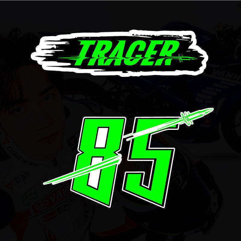 酷盖85号赛车手tracer字母车身贴王一博手机电脑车贴纸摩托车贴纸