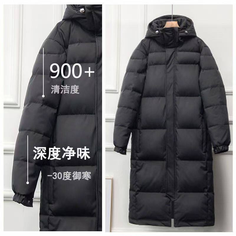 2025冬新款加厚黑色中长款羽绒棉服男女超长款过膝脚踝棉衣
