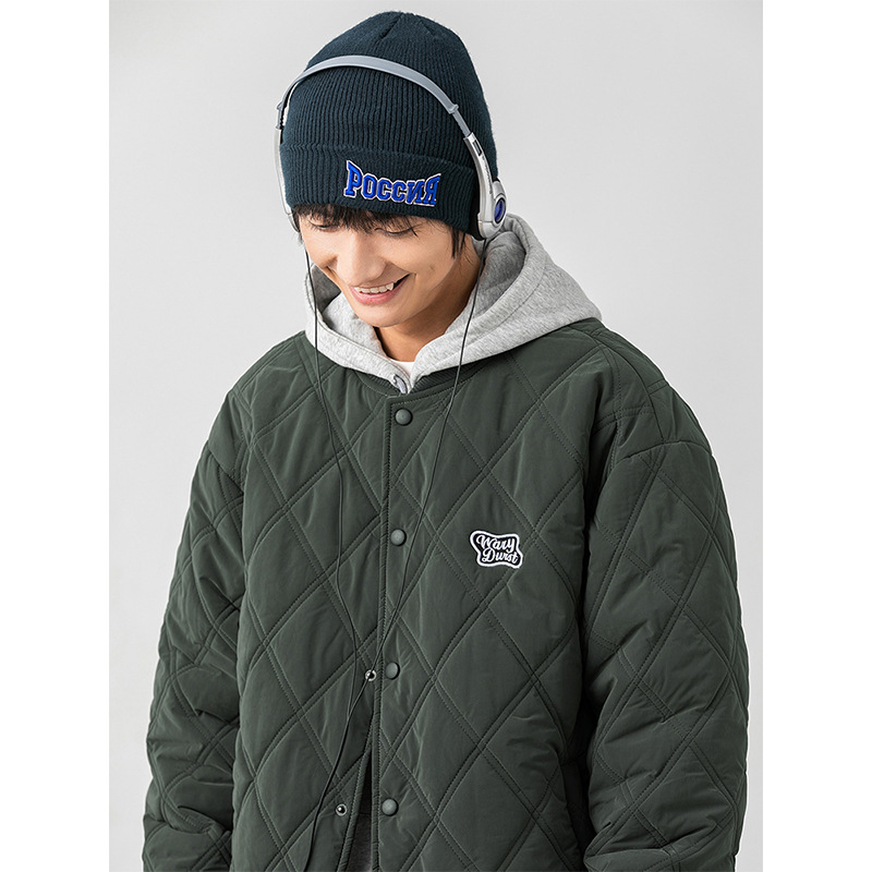 韩路蓝标系列棒球领棉服男装2024