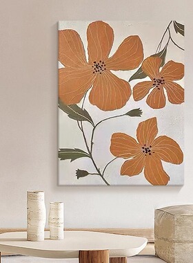 如花似锦手绘油画清新玄关挂画
