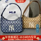 MLB正品 3ABQS011N 新款 女子时尚 潮流满印老花单肩包手提挎包25夏季