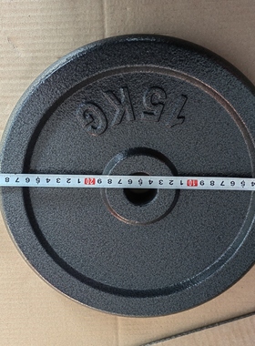 小孔烤漆铸铁杠铃片barbell weight plate直径29.6厘米厚4.4孔径3