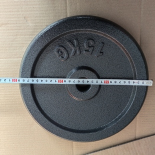 小孔烤漆铸铁杠铃片barbell weight plate直径29.6厘米厚4.4孔径3