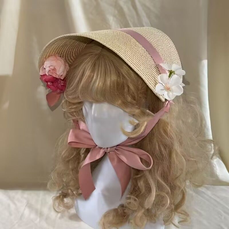 法式甜美蝴蝶结防晒遮阳帽女夏图片