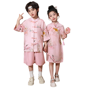 儿童旗袍女童中国风春秋新中式汉服男童唐装2025新款连衣裙演出服